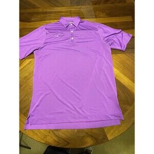 FootJoy Polo Shirt Mens Large Purple Golf Performance Stretch Imperial Logo